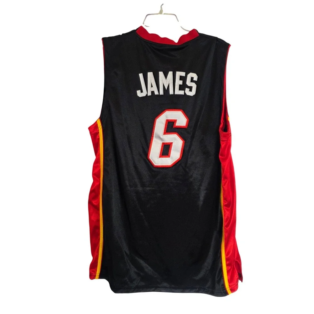 LeBron James Miami Heat Adidas Basketball Jersey‎ Mens Size 50 Black Red